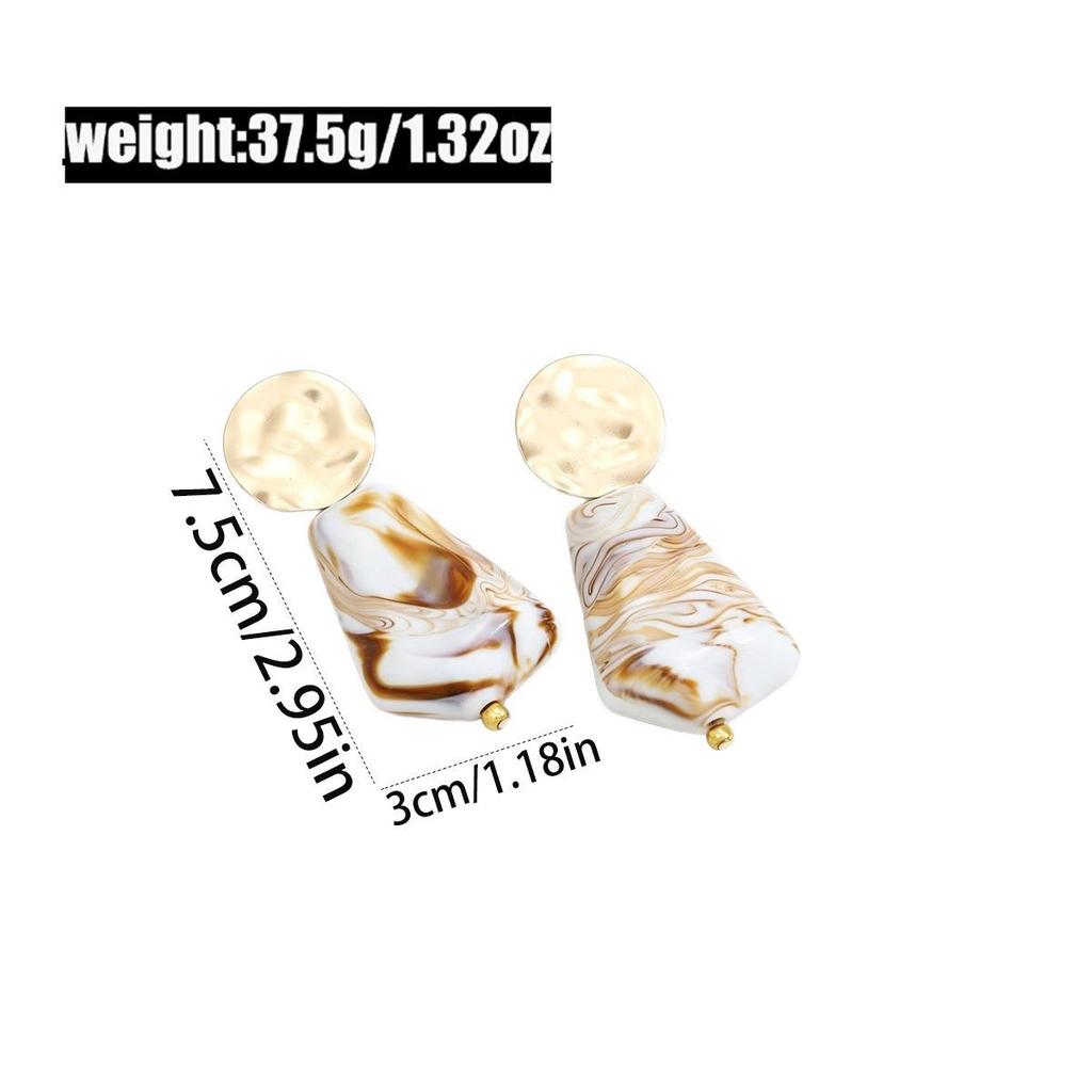 Retro Bohemian Gradient Earrings: Geometric Light-Luxury for Women