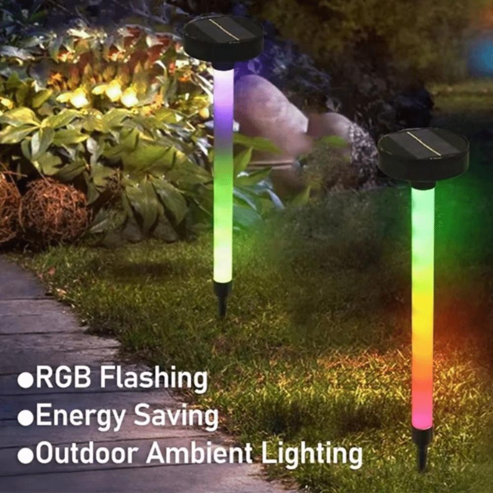 Waterproof Design Solar Pathway Lights 1200mAh Battery 10LED Lighting Outdoor Garden Lamp RGB LED Solar Powered