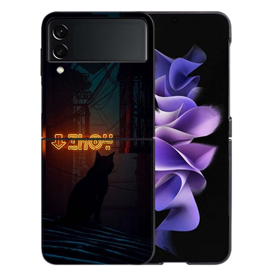 Game S-Stray Cat Phone Case For Samsung Z Flip 6 7 5G Galaxy Z Flip 5 4 3 5G Cases Shockproof Hard Cover TPU