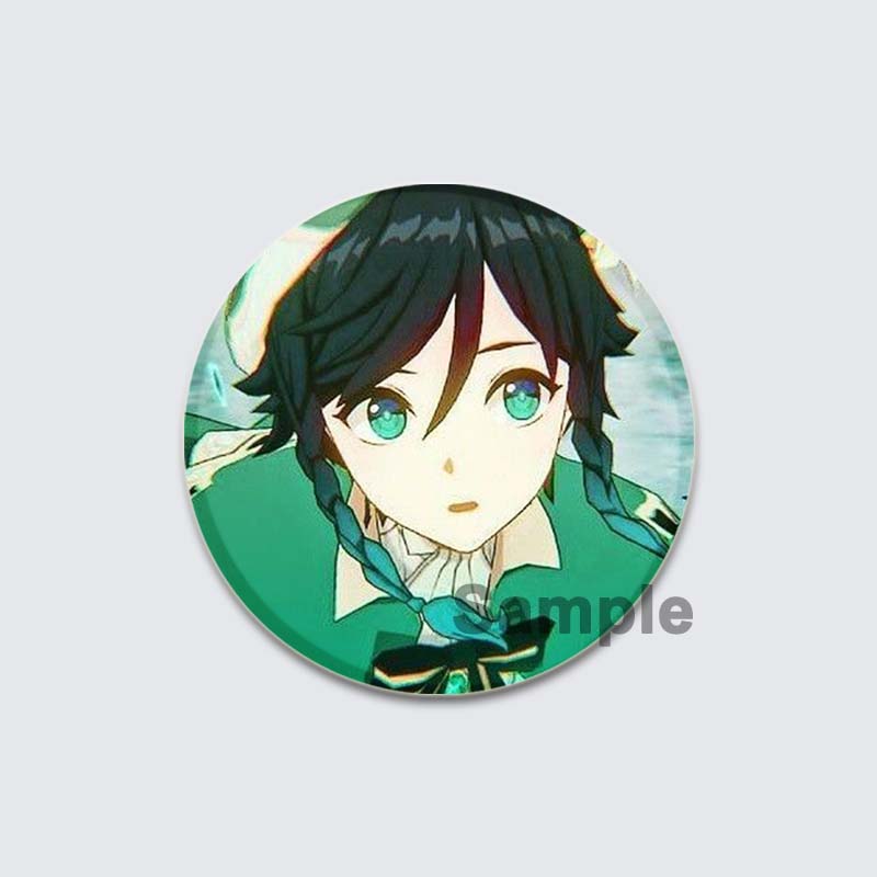 32/44/58 mm Genshin Impact-Abzeichen, Spiel Anime-Mädchen Hu Tao/Venti/Jean, Anstecknadel, 58 mm, runde Brosche für Rucksack, Kleidung, Zubehör, Schmuck, Geschenk