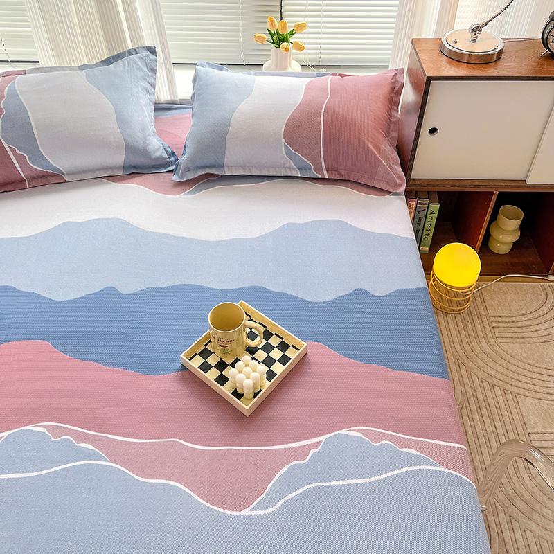 Single Double Bed 1pc Fitted Sheet Mattress Cover Super Soft Microfiber Bed Sheet (Without Pillowcase)