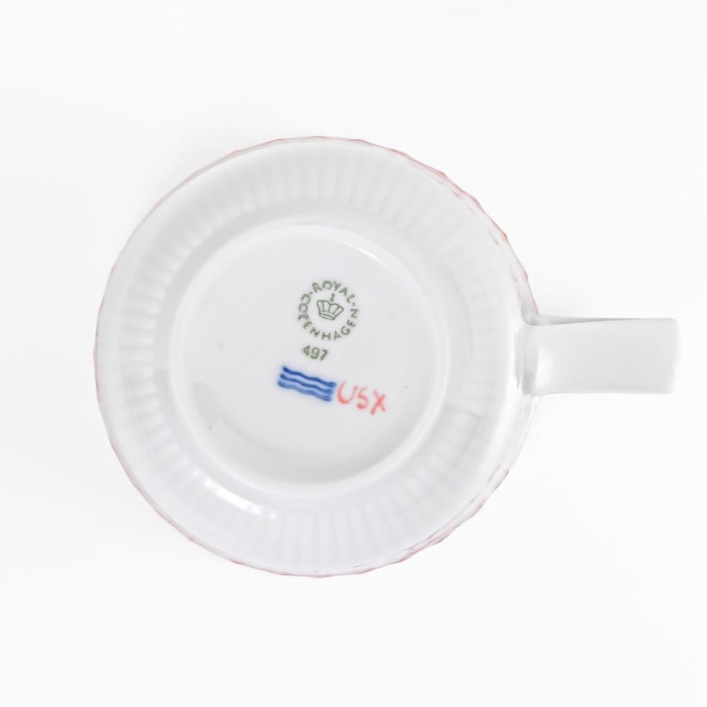 Royal Copenhagen Coral Fluted Lace Mugs, Pair, 350ml, Set of 2, 2531033 (1073139), Western Tableware [Parallel Import]