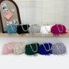 Furry Crossbody Bag with Pearl Handle Fashion Chain Plush Shoulder Bags for Women Soft Faux Fur Evening Party Purse