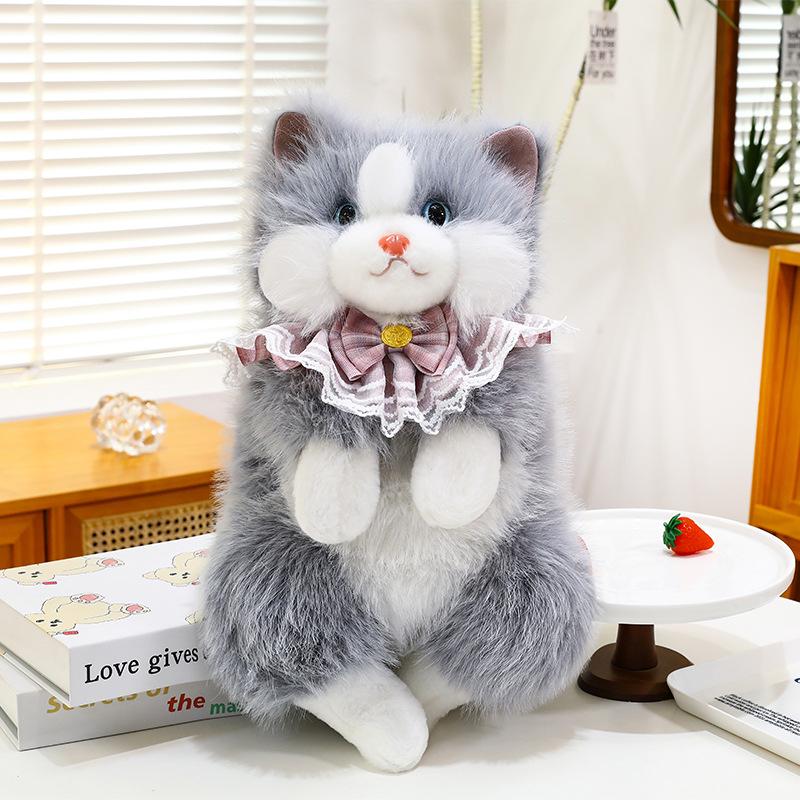 Cross-border Cat Doll Backpack: Plush Simulation Double Shoulder Toy, Ideal Gift for Girls