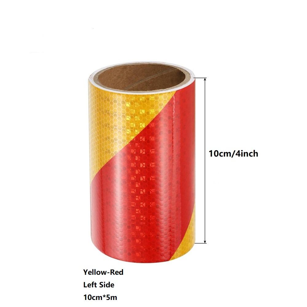 5cm/10cm/15cm/20cm*5m Twill Reflective Waterproof Tape Yellow-Red Left Or Right Self-adhesive Reflectors Conspicuity Car Sticker