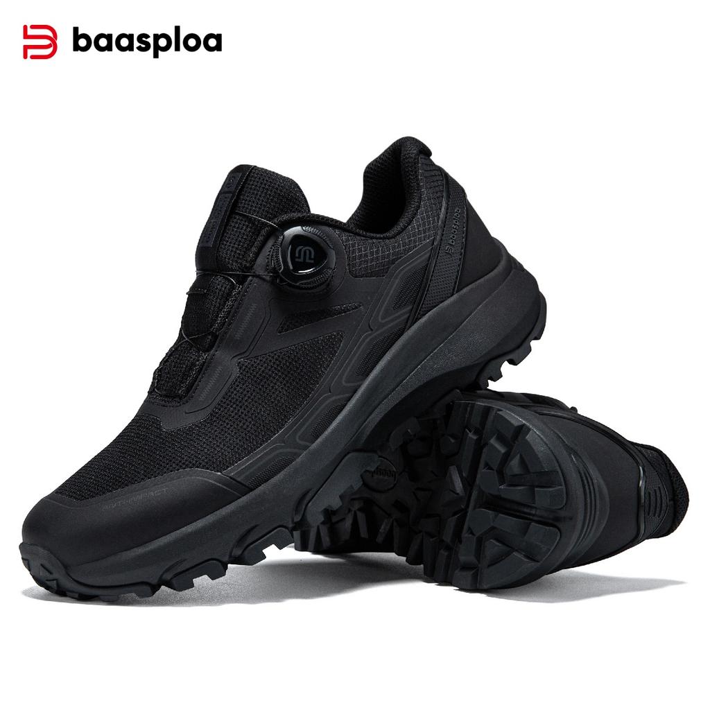 BAASPLOA Ghete de drumeție pentru bărbați, pantofi de drumeție pentru bărbați, cataramă rotativă, ușori, antiderapanți, marcă de exterior pentru bărbați, pantofi pentru bărbați, iarnă, îmbunătățire, îngroșați