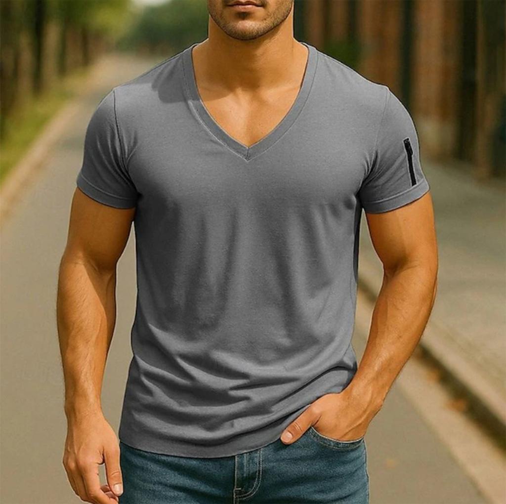 T-shirt Haut Manches Courtes Imprimé Mode Sport et Loisirs pour Hommes T-shirts Unis Pour