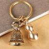 Zodiac Brass Keychain with Copper Bell Pendant - Small Charm Jewelry