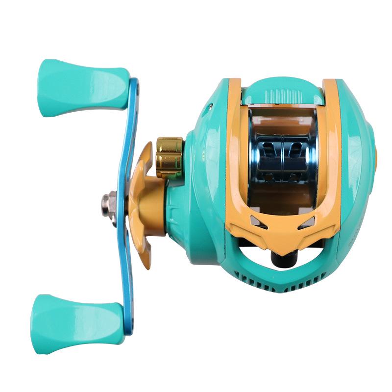 Black Bass Fishing Reel: Full Metal Spool, Rocker Arm, 7.1 Brake, Long Cast Winding Wheel