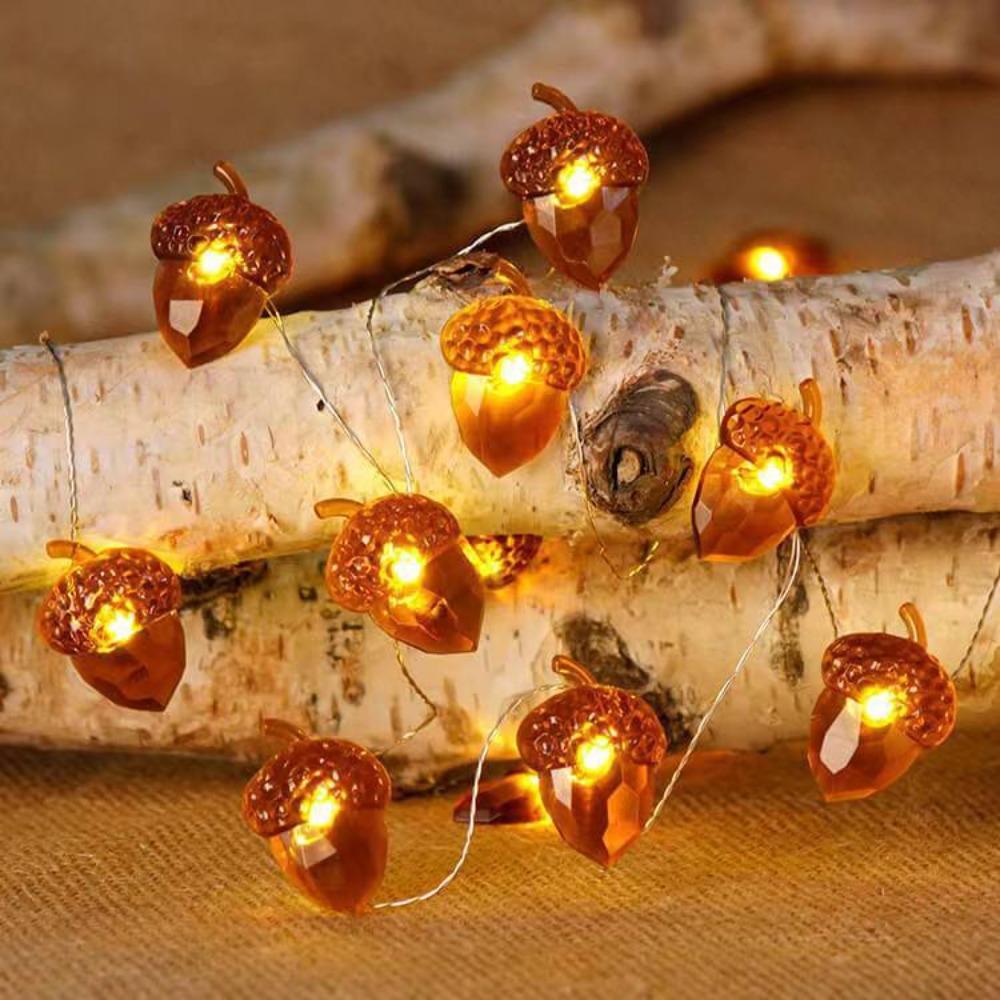 Thanksgiving Decorations Acorn String Lights Battery Powered Light String