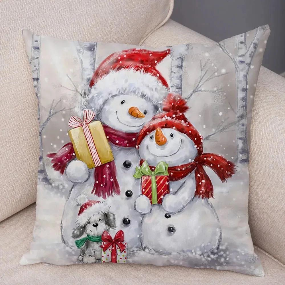 Christmas Themed Pillowcases Car Accessories Office Santa Claus Living Room Sofa Home Pillowcases