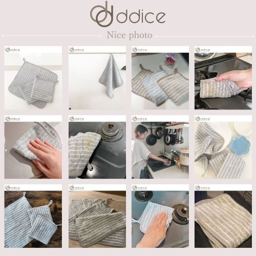 ddice 5-Piece Microfiber Kitchen Cloths for Oil and Stain Removal, Easy to Wipe with Just Water, Kitchen Towels, Dishcloths (Gray, 5 Pieces)