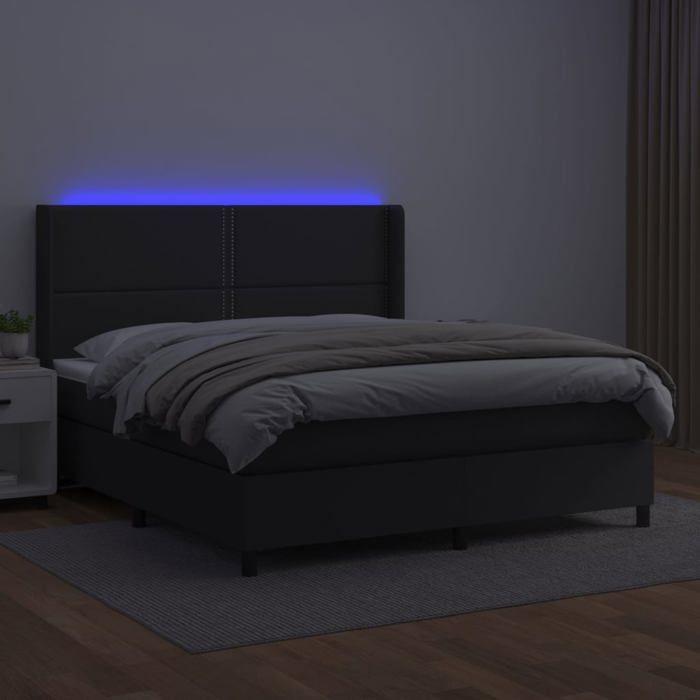 VidaXL Slat Bed Base with Mattress and LED, Upholstered Bed, Double Bed, Adult Bed for Interior Bedroom, 3139337