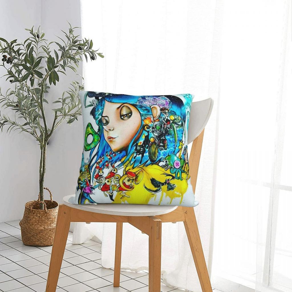 Coraline Jones Square Pillow Case Decorative Pillow the Secret Door Fantasy Casual Cushion Covers
