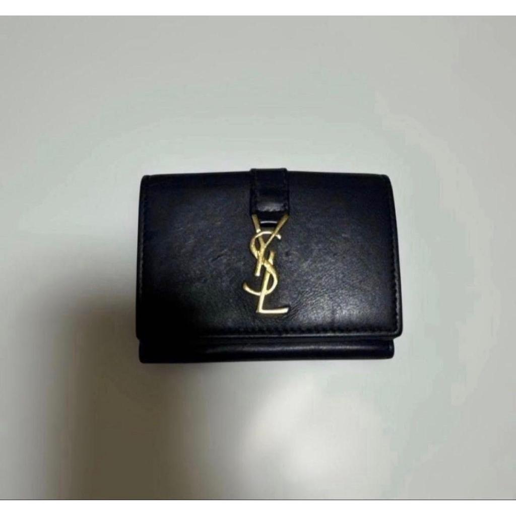 Used SAINT LAURENT Saint Laurent Tri-fold Wallet YSL Logo Black