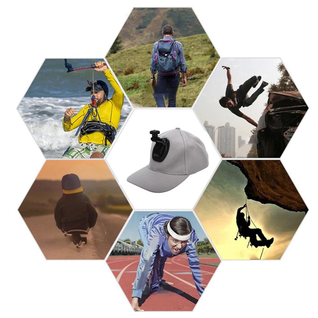 Baseball   with Action Camera Mount Fit for   ONE X X2 X3 X4 Camera Filming Hat for Sports Outdoor Adventures