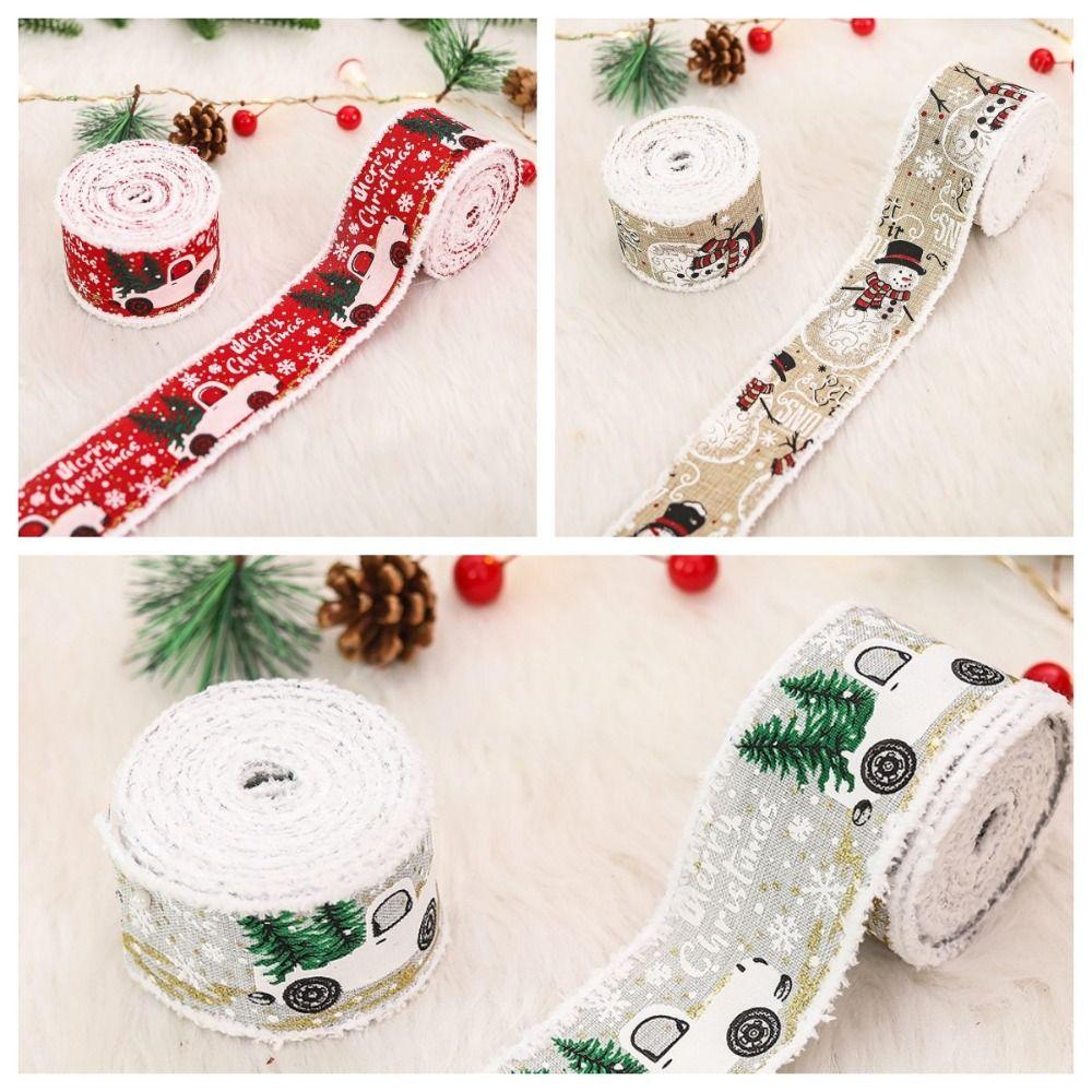 

Декор подарочной коробки Рождественская переплетная лента Ткань Праздничный тесьма Материал для украшения мебели красный