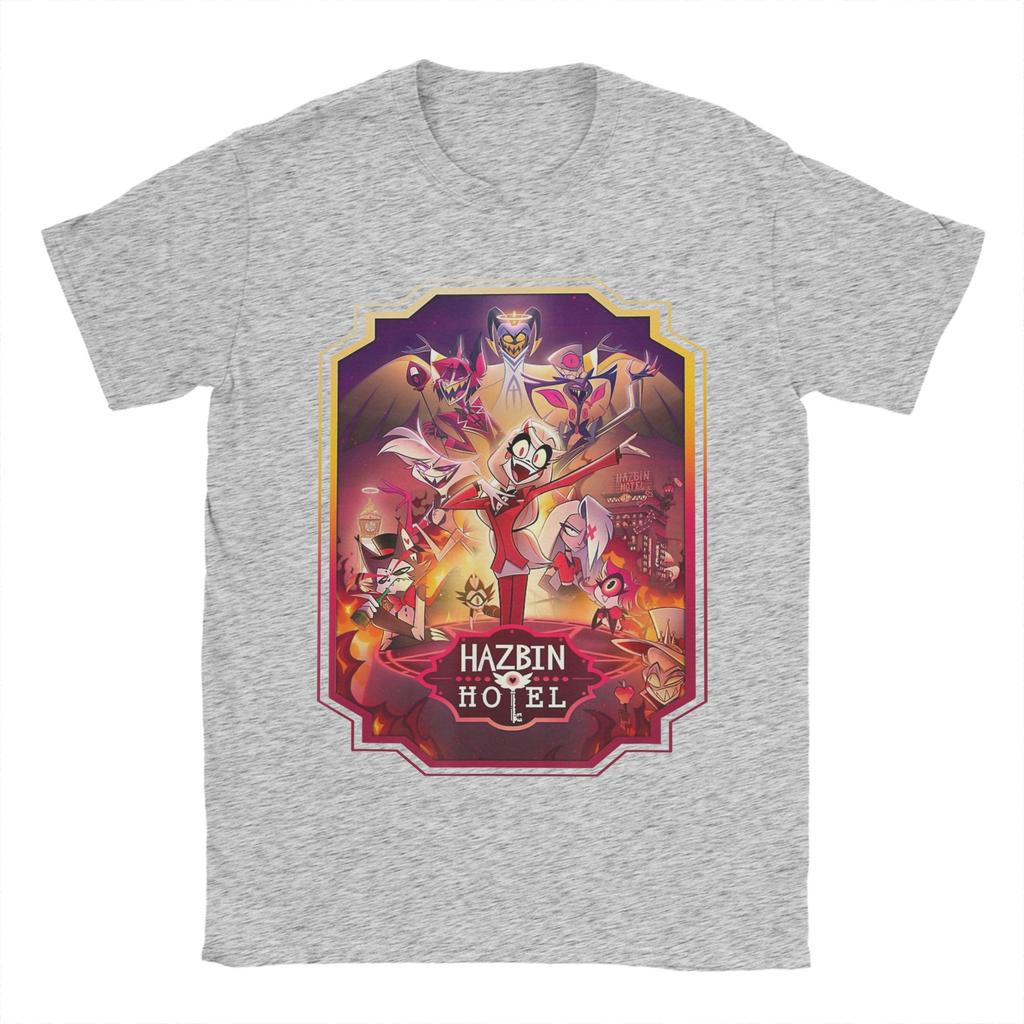 The Show Hazbins Hotels T-Shirts for Men Awesome Cotton Tee Shirt O Neck Short Sleeve T Shirts Printing Tops