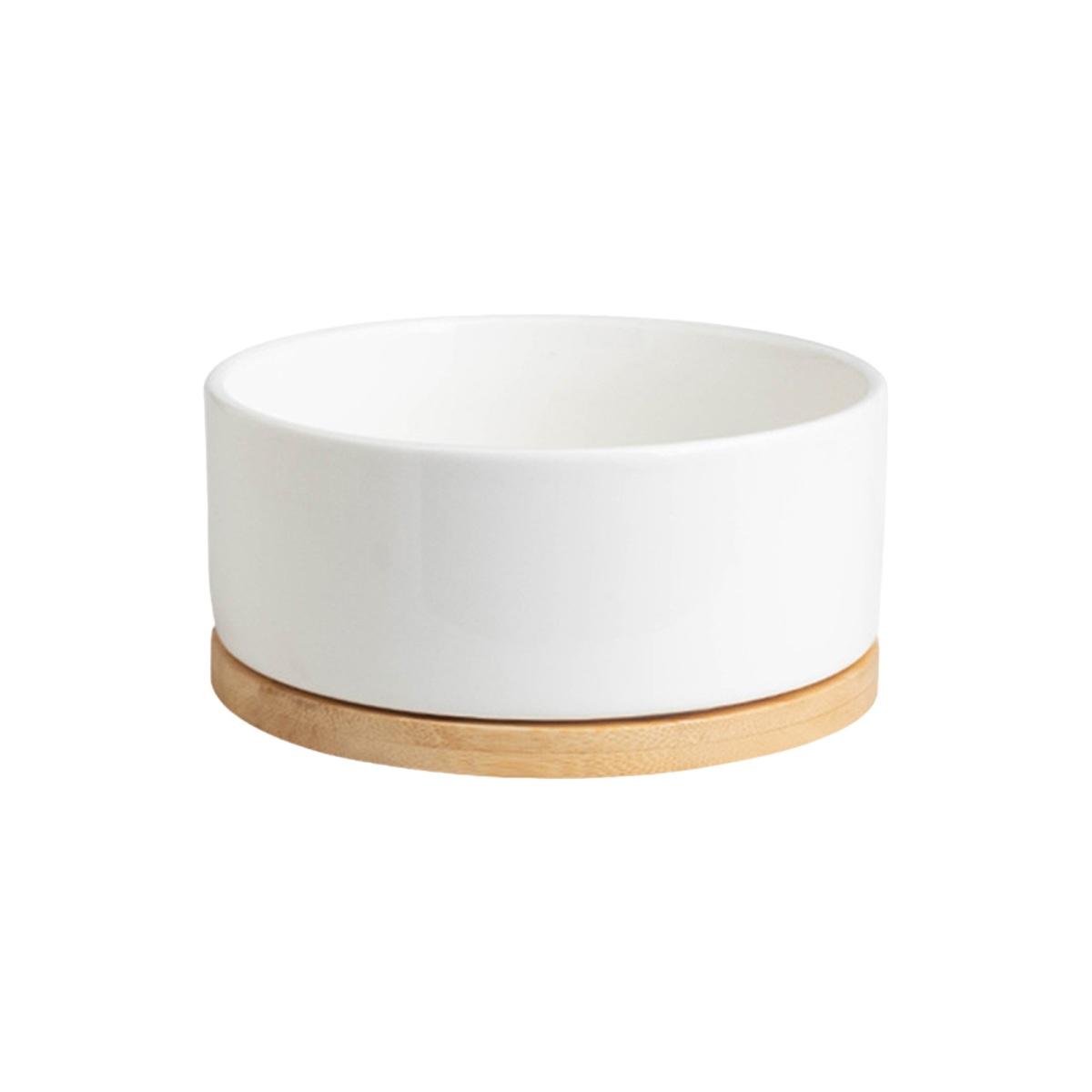 

350 мл миска з підігрівом для котів Термальна миска для води для тварин з дерев’яною основою Електрична керамічна миска з підігрівом і термостатом для собак, котів, кроликів білий