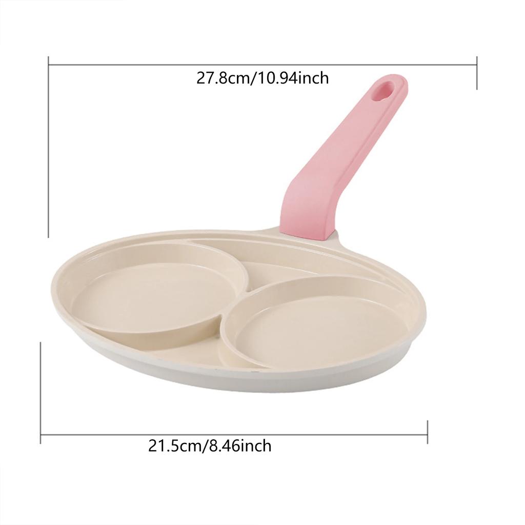 7 Holes Frying Pan Non Stick Pancake Pan Breakfast Burger Egg Pancake Maker Wooden Handle Four Hole Omelet Pan Kitchen Utensils