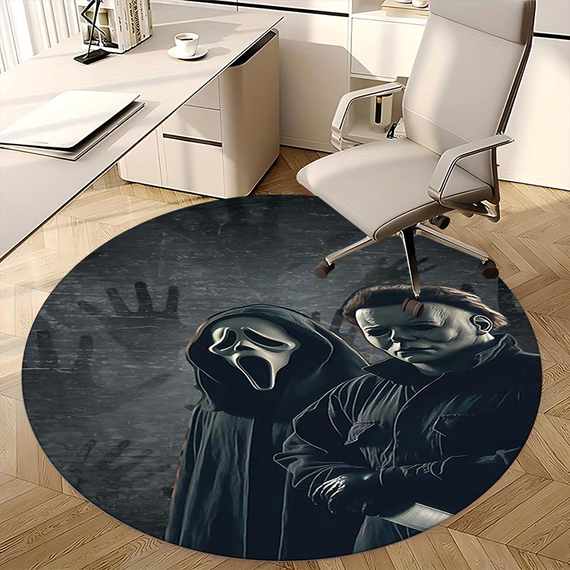 Ghostface,Michael Myers Chair Mat Round Rug Office Carpet, Non Slip, Suitable for Living Rooms, Bedrooms,Decor1205724a