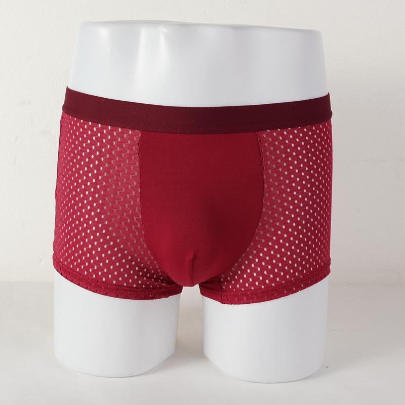 4 Pack Men's Panties Men Underwear Boxer Shorts Summer Ice Silk Mesh Breathable High Quality Hole Shorts Male Sexy Underpant