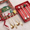 Christmas Fork And Spoon Set, Christmas Gift Box Tableware, Stainless Steel Tableware, Coffee, Tea And Dessert Fork And Spoon