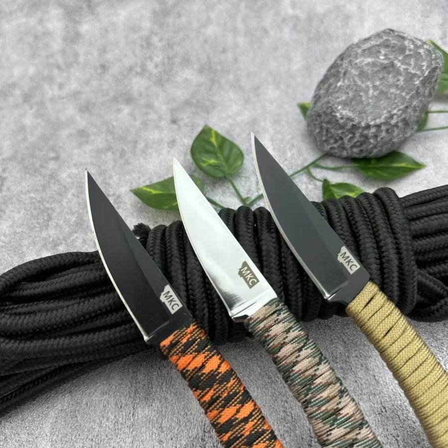 MKC Pocket Tactical Pocket Knife 440c Steel Nylon Rope Handle Outdoor Camping Survival EDC Carving Knife Window Breaker