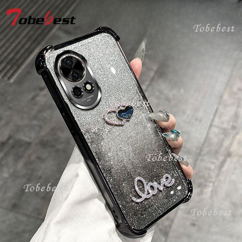 3D Love Shockproof Glitter Plating Case for Huawei Nova 14 Ultra 13 12 11 10 9 8 7 Pro SE Silicone Cover