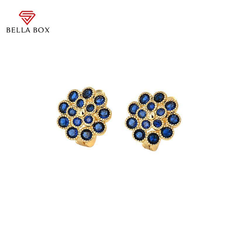 BELLA BOX New Korean Trendy Sun Flower Ear Studs, Light Luxury Zircon Fashionable And Elegant Pure Silver Needle Earrings For Women