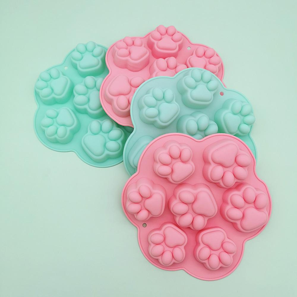 7-link Cat Paw Silicone Mold, Cake Mold, Dog Paw Drip Mold, Candle Aromatherapy Mold, Plaster Tools, Jelly Molds