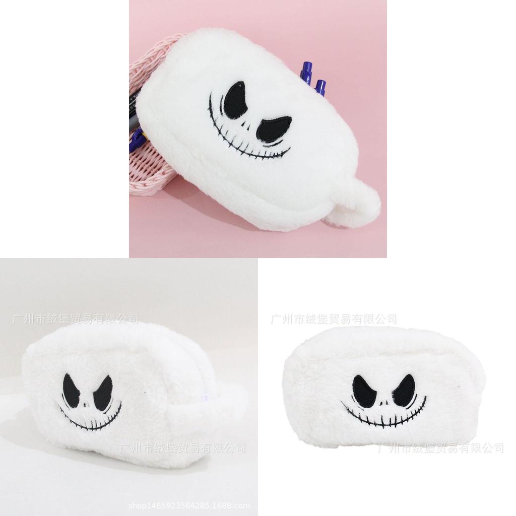 Jack Halloween Plush Makeup Bag With Zipper Storage For Students And Daily Use