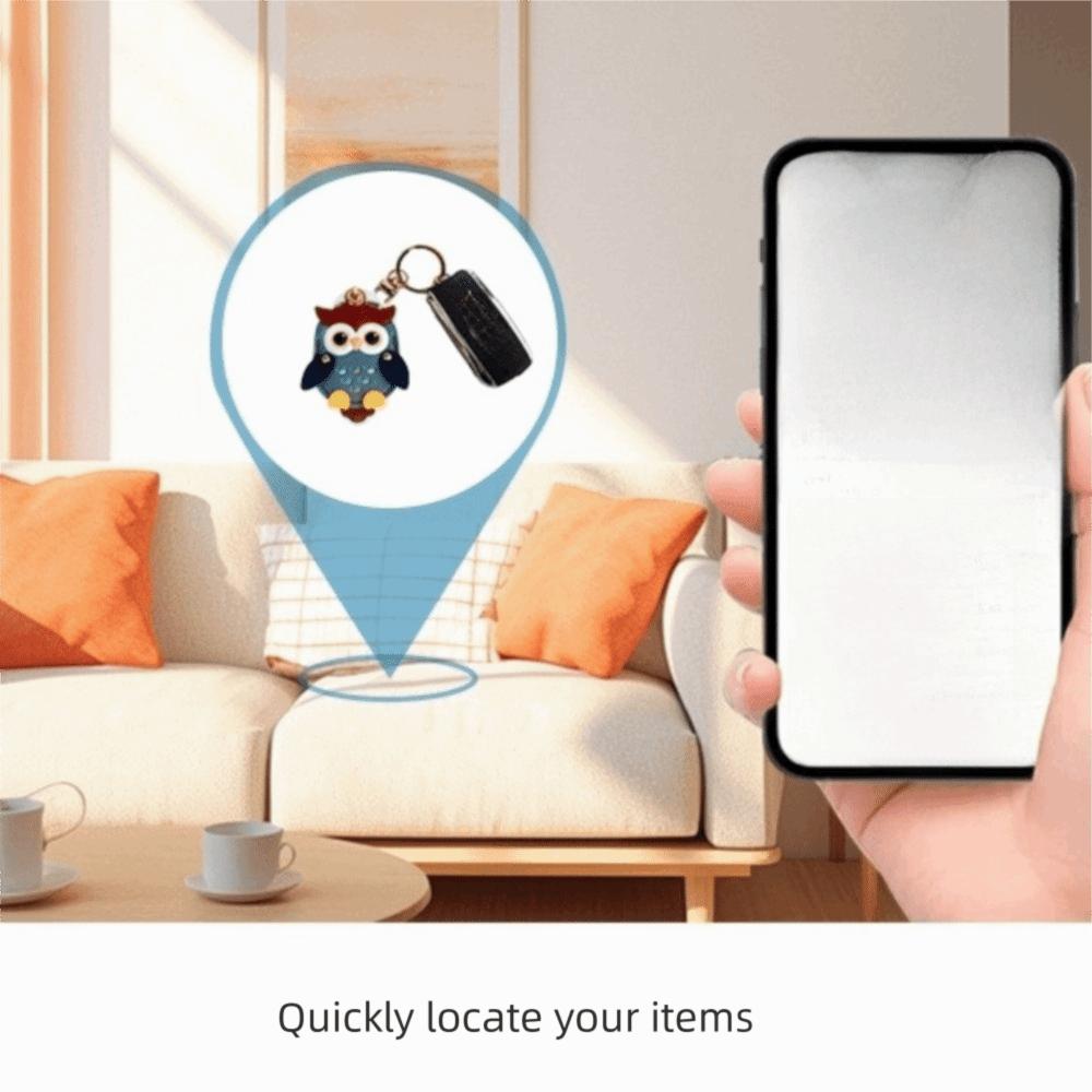 Faux Leather Cartoon Owl Keychain Cartoon Owl Charm Access Card Case Keyring Key Ring