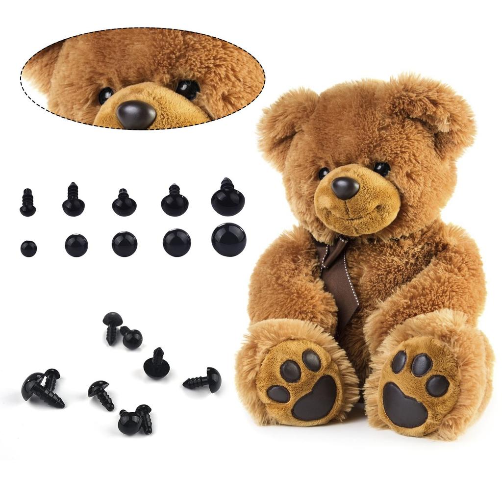 100pcs Black Safety Eyes Plastic Eyeball For Toys Amigurumi Diy Kit Crafts TeddyBear Toy Eye Doll Decoration Accessories 5-20mm