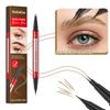 Binary Eyebrow Pencil, Waterproof, Sweat-Proof And Non-Smudging Double-Headed Liquid Wild Eyebrow Pencil