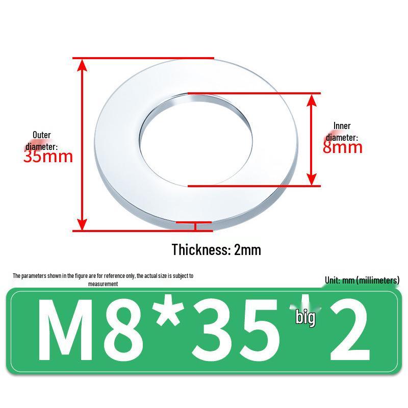 Extra Large Galvanized Metal Flat Washers - Sizes M1.6 to M14