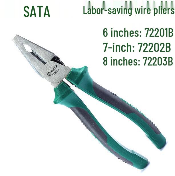 SATA Effort-Saving Steel Wire and Flat-Nose Locking Pliers 72201B-72202B-72203B 6-inch 72201B