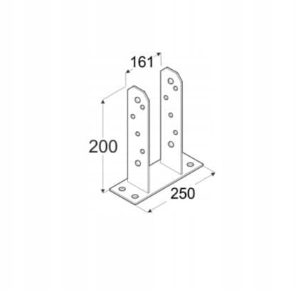 Post base screwed to concrete 160x200mm galvanized
