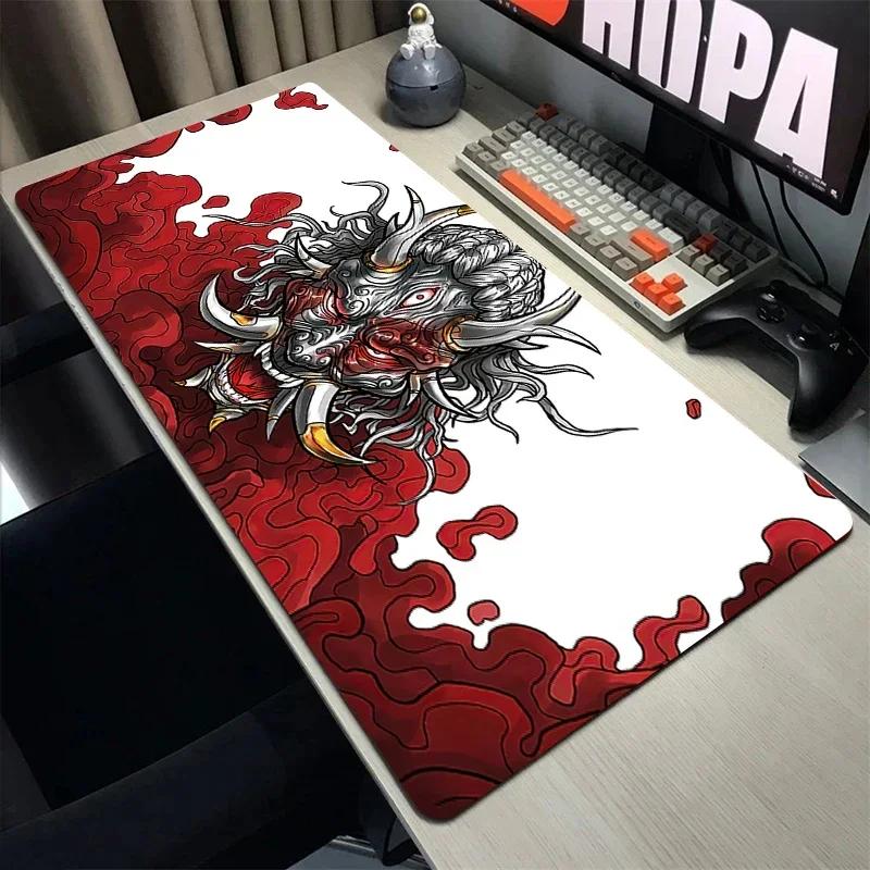 Japan Oni Mouse Pad Hd Print Deskmat Gamer Keyboard Cushion Gaming Accessories Computer Table Rubber Xxl800x400 Nonslip Mats