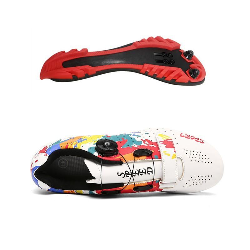 Mode Radsport-Sneaker MTB Herren Sport Rennradstiefel Flache Renn-Speed-Sneaker Trail Mountainbike-Schuhe SPD-Pedal Radschuhe