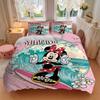 3pcs Gone Surfing Minnie Mouse Quilt Cover Set (1 Quilt Cover + 2 Pillowcases Without Pillow Core), High-Definition Printing for Home and Dormito