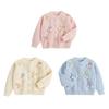 1-6 Years Kids Knitted Button-Up Jacket Bow Coat