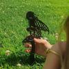 Flower Fairy Patio Sculpture Outdoor Garden Metal Iron Lawn Insert Metal Crafts Outdoor Garden Decoration