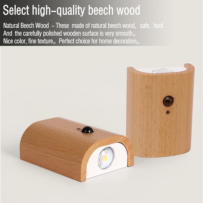 Gift Induction Wall Lamp Sensor Wall Light ED Light for Bathroom Hallway Bedroom Wood LED Multipurpose Magnetic Wall Lamp