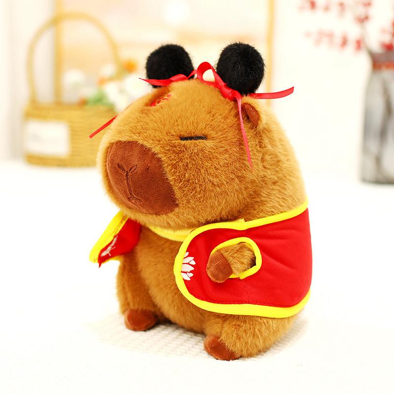 

Cute Nezha Kapibara plush toy doll drag capybara doll Nezha capybara throw pillow 20cm【0.15kg】
