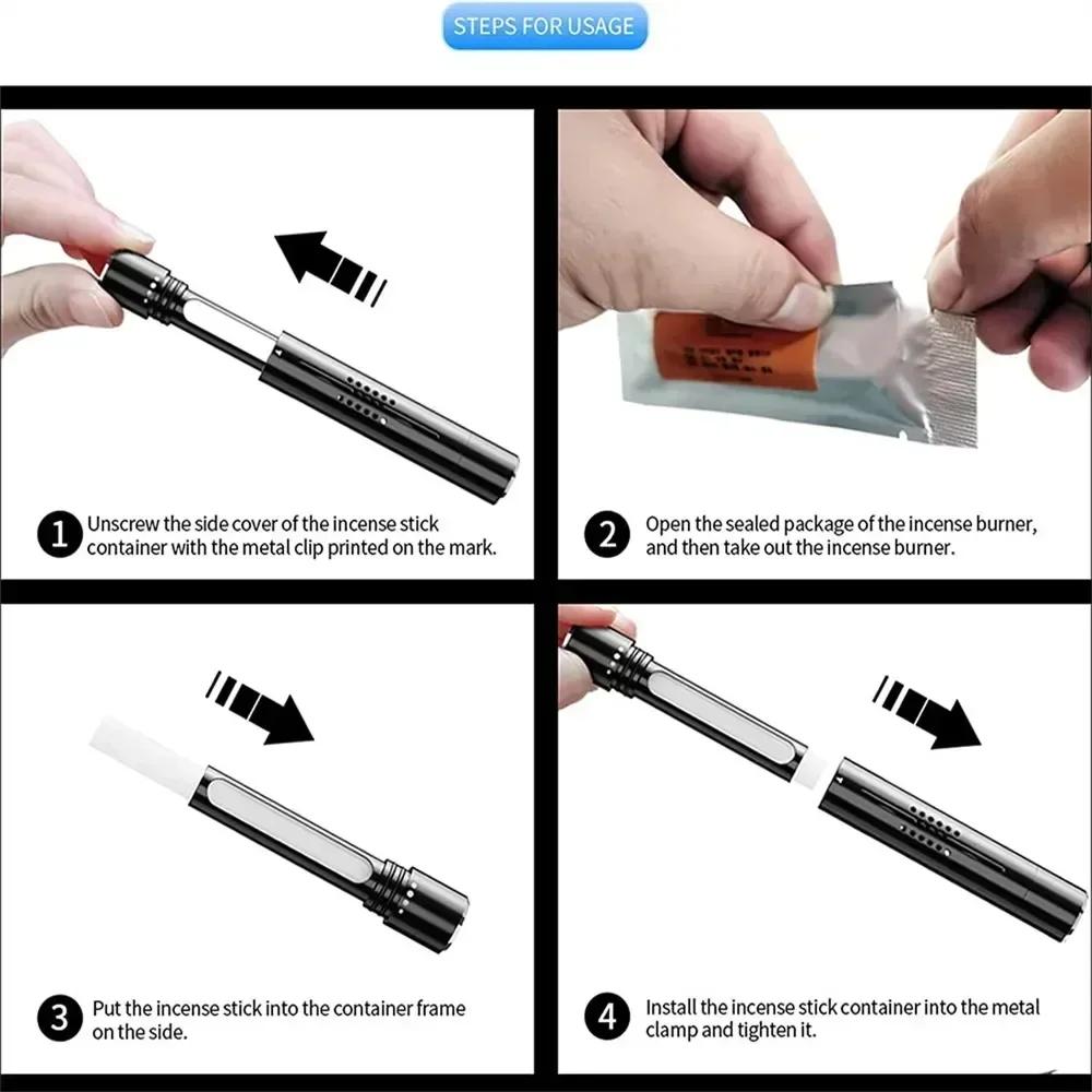 Car Fragrance Custom Vent Clip Cylindrical Essential Oil Diffuser Vent Clip with 5 Refill Sticks for Auto Office Kitchen Amagi