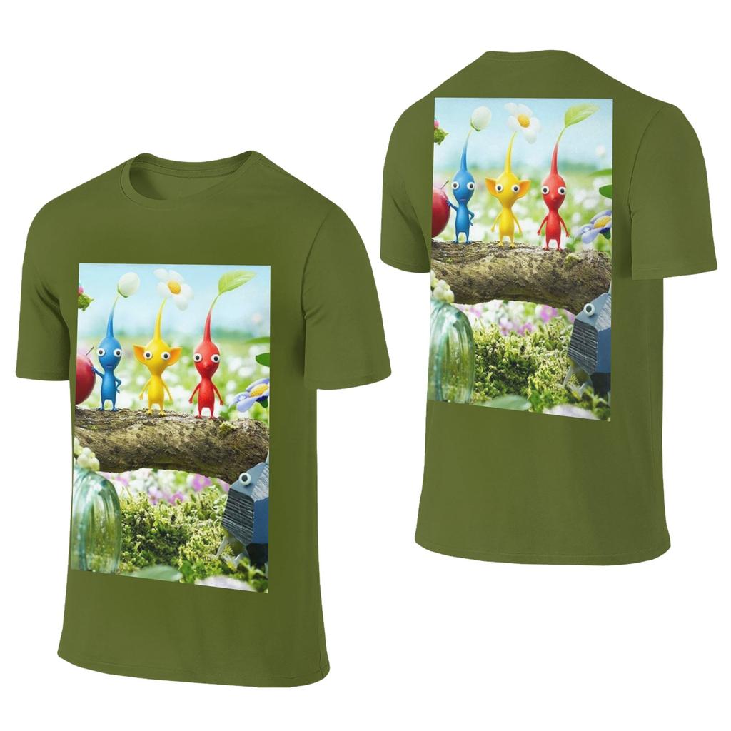 100 Cotton Pikmin TShirt Unisexs Double Sided T Shirt Unisex ONeck Summer Shirts Tops S6XL