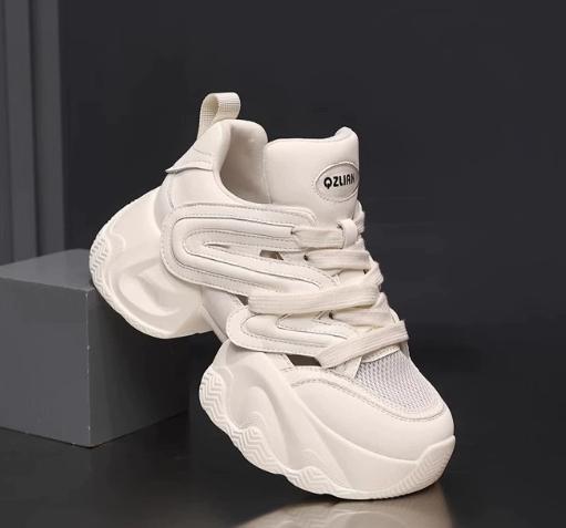Modische Damen-Sneaker mit optischer Sohle, Casual, Atmungsaktiv, Schnürschuhe, Mode, Outdoor-Walking, Rosa, Herbst, 2024