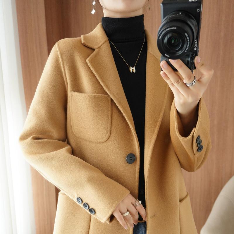 Autumn and Winter Double Sided Cashmere Coat Women's Wool Loose Jacket Small Suit Wool Short Coat Top