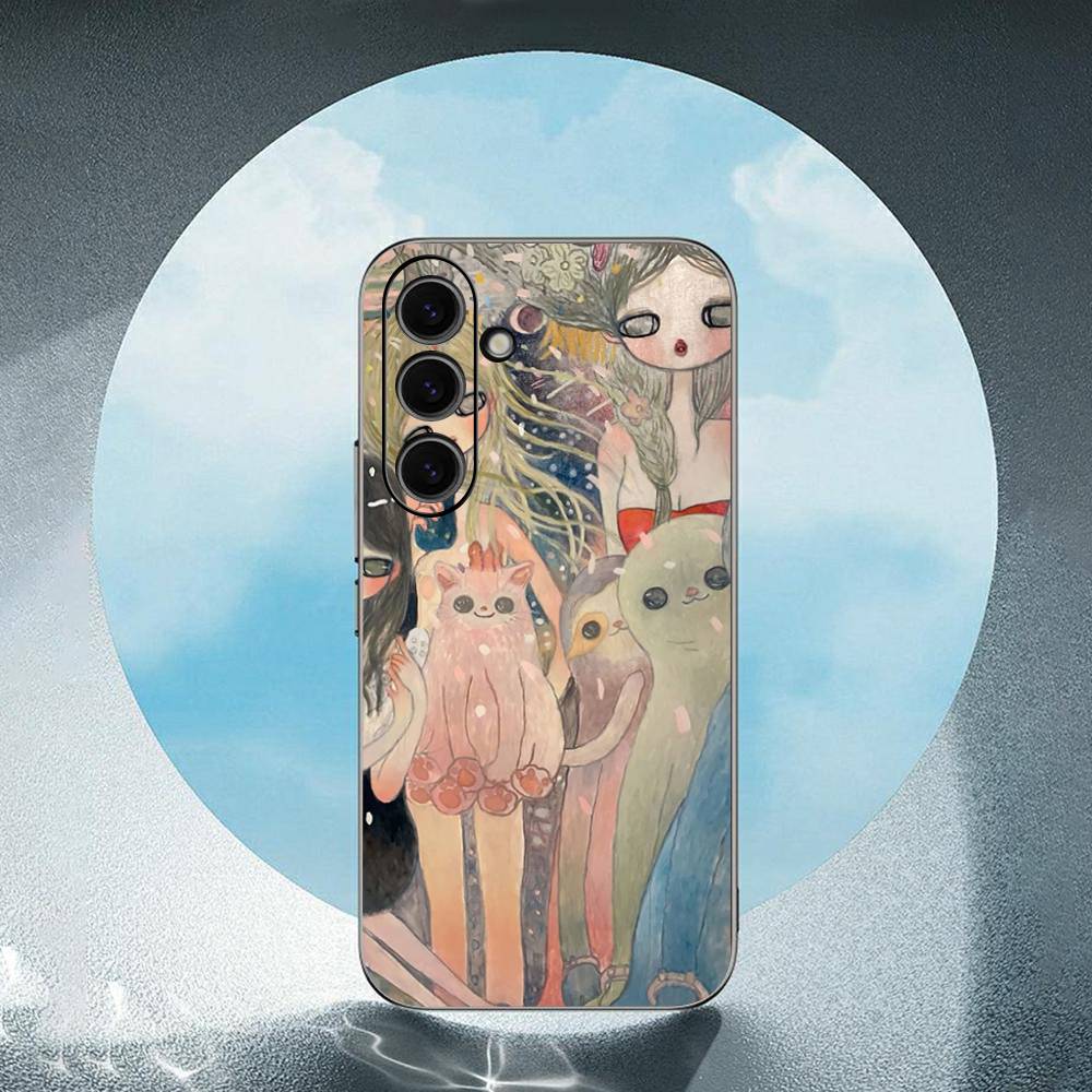 

A-Aya Takano-O For Samsung Galaxy S25 S24 S23 Ultra S22 S21 Plus S20 Black Soft Silicone Protective Case SamsungS24